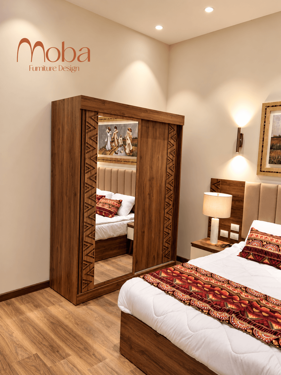 Hotel room wardrobe with mirror door – Moba Furniture