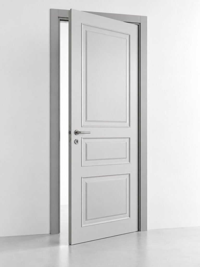 Classic White Three-Panel Interior Door - صورة 2