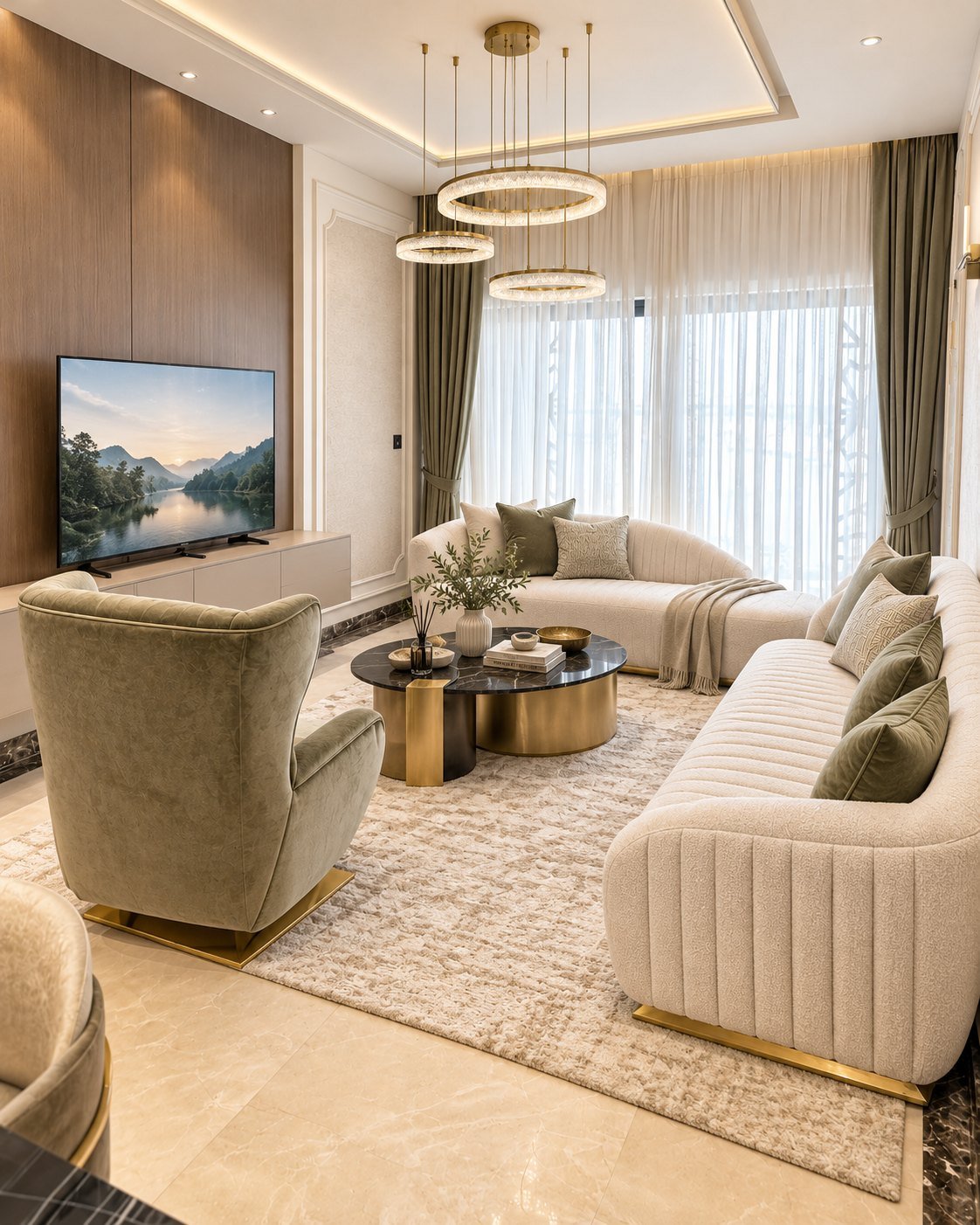 شقة سكنية بطابع دافئ فاخر