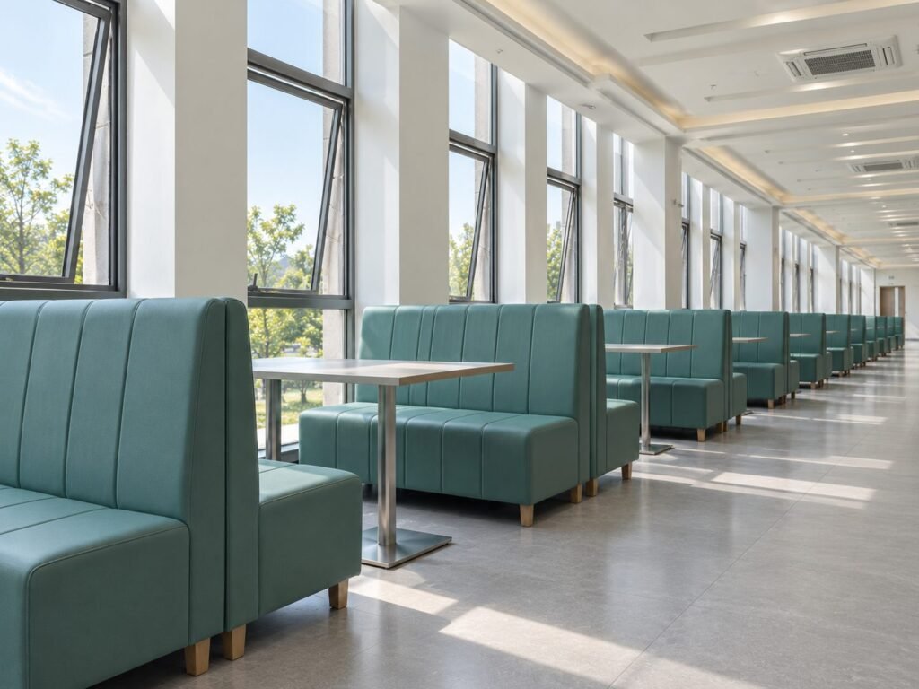 Teal Restaurant Booth Seating with Tables - صورة 2